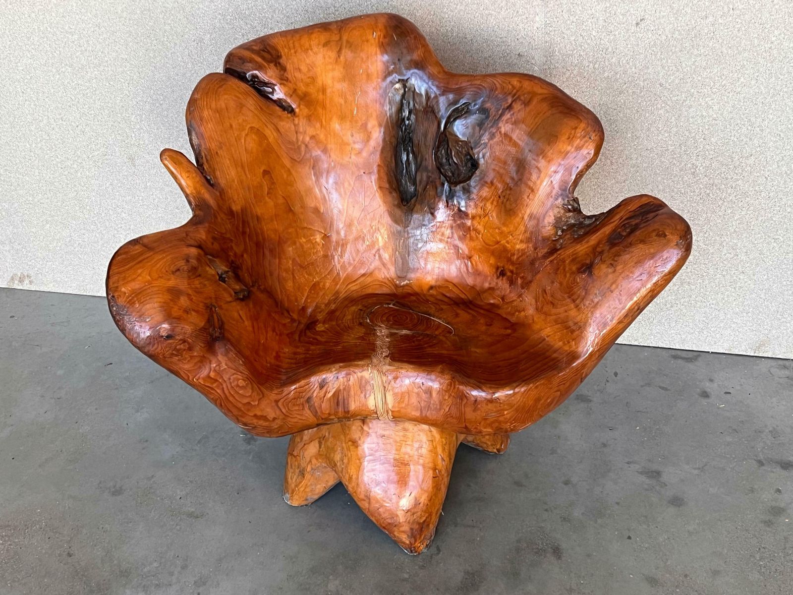 Fauteuil pivotant ou chaise d'appoint en bois massif, 1950 photo for sale