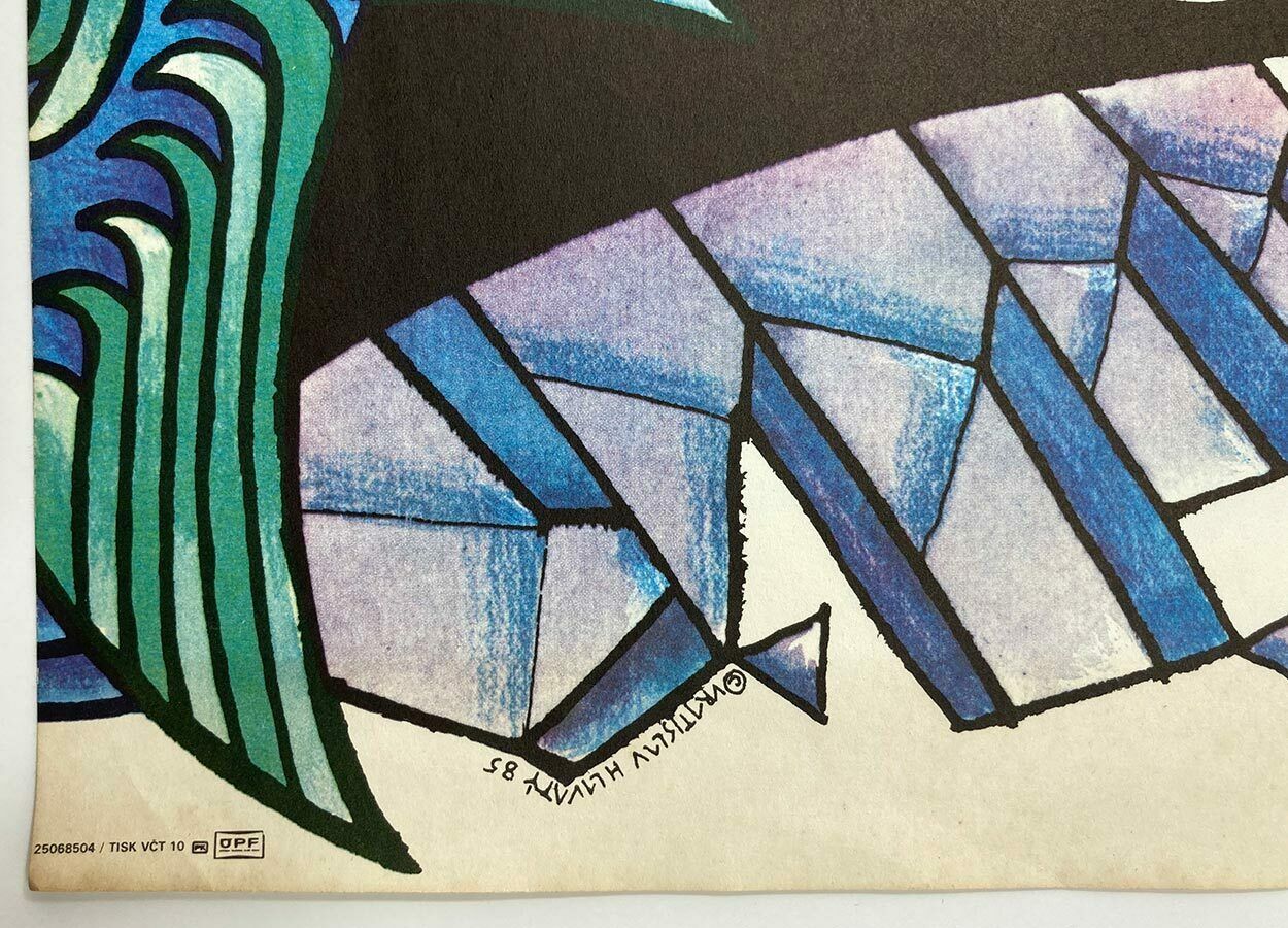 Original Film Poster, The Snow Queen, Vratislav Hlavatý, 1985, Genuine Czech Vintage Print photo Art