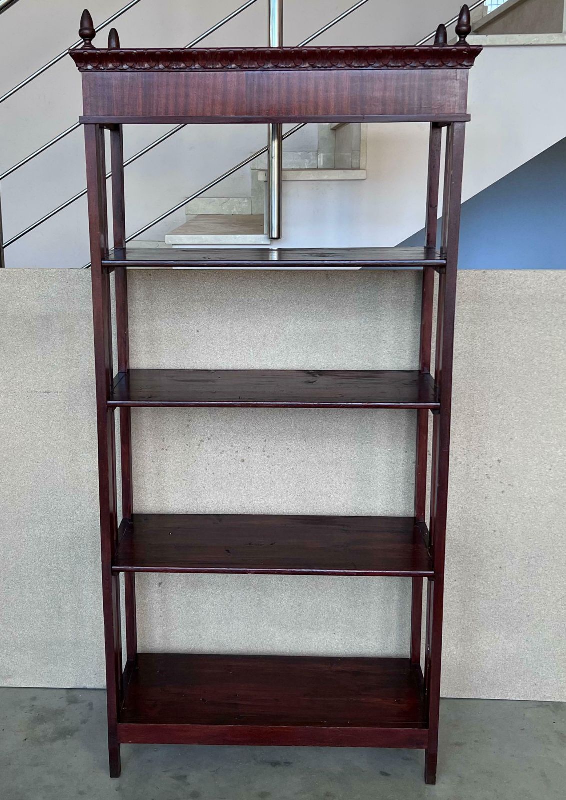 Late 19th Century French Empire Style Walnut Four Shelves Etagere photo for sale