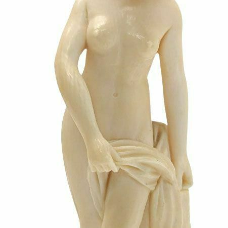 Statuette Of A Draped Young Woman Carved In Ivory From Dieppe, 19th Century photo vinterior
