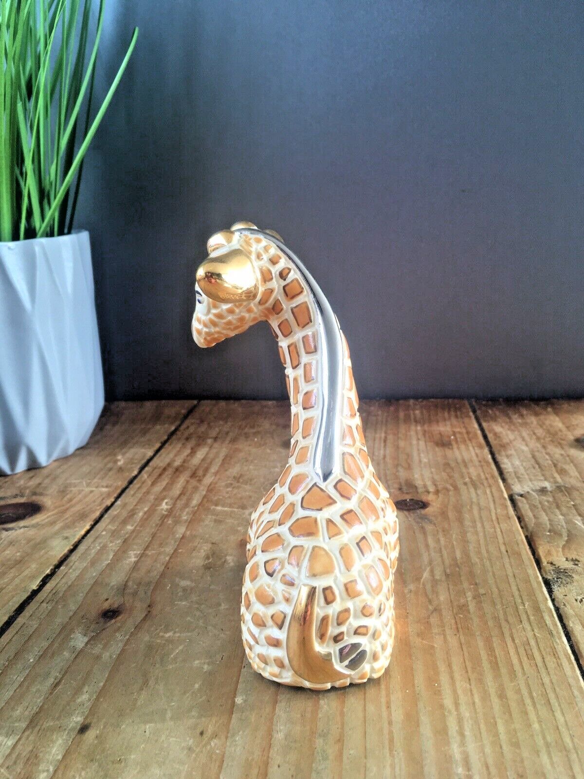 Adorable Rare Artesania Rinconada Uruguay Giraffe 747 Silver Anniversary Ornament Figurine Sculpture photo 50.0