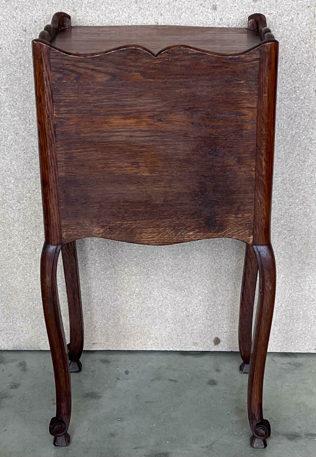 Furniture 20th Pair Of Dark Walnut Nightstands Tables With Drawer And Open Shelf photo