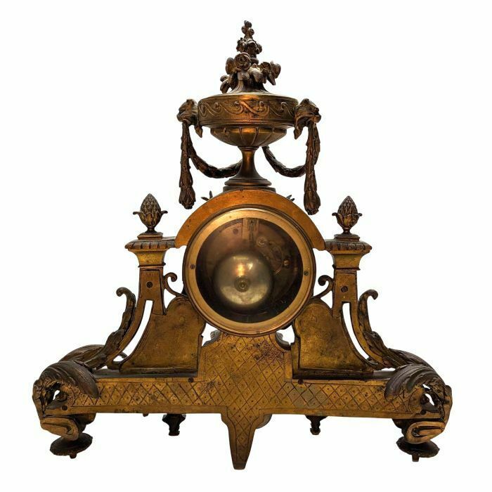 Louis XVI Style Gilt Bronze Mantel Clock photo for sale