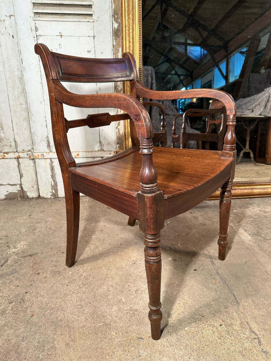 Antique Regency Cuban Mahogany Elbow Chairs Circa 1830 Price Per Chair photo furniture