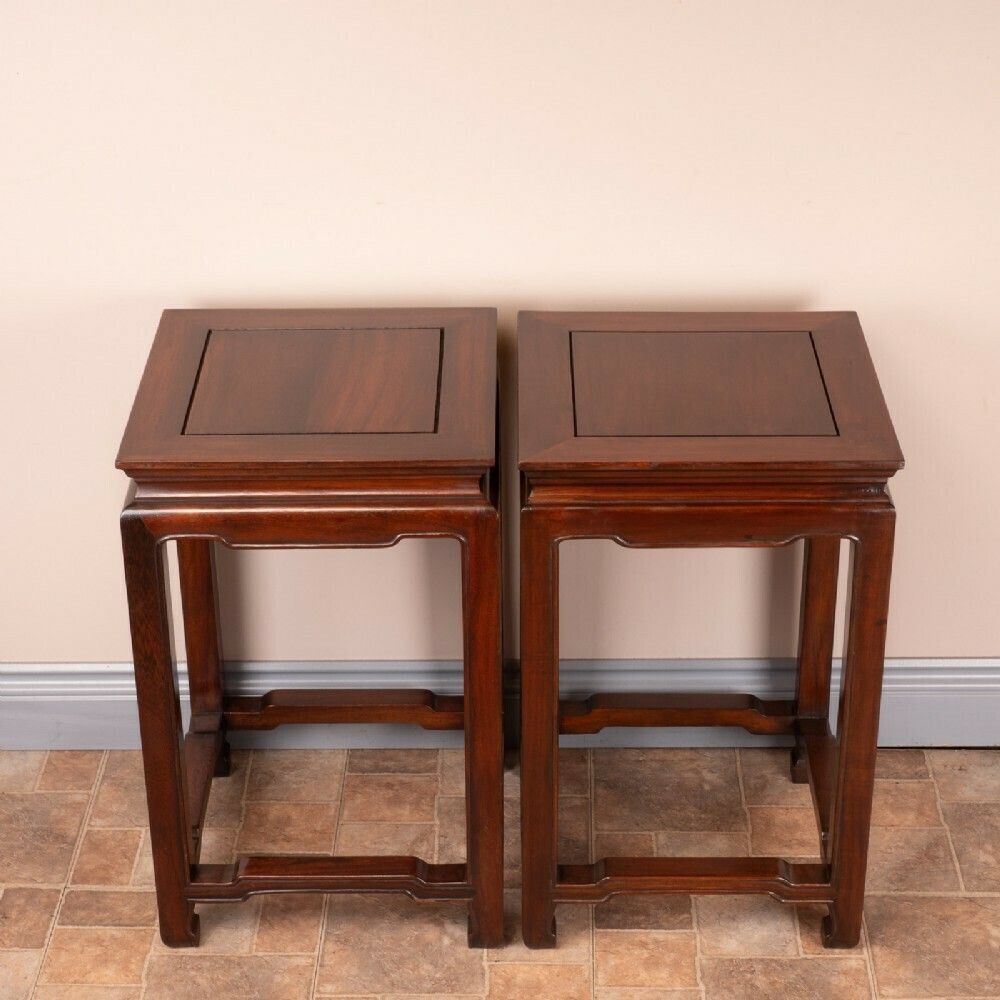 Elegant Pair Of Chinese Table Stands photo vintage