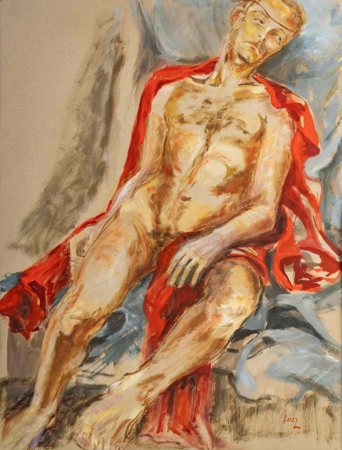 Painting On Paper By Luez 20th Century photo for sale