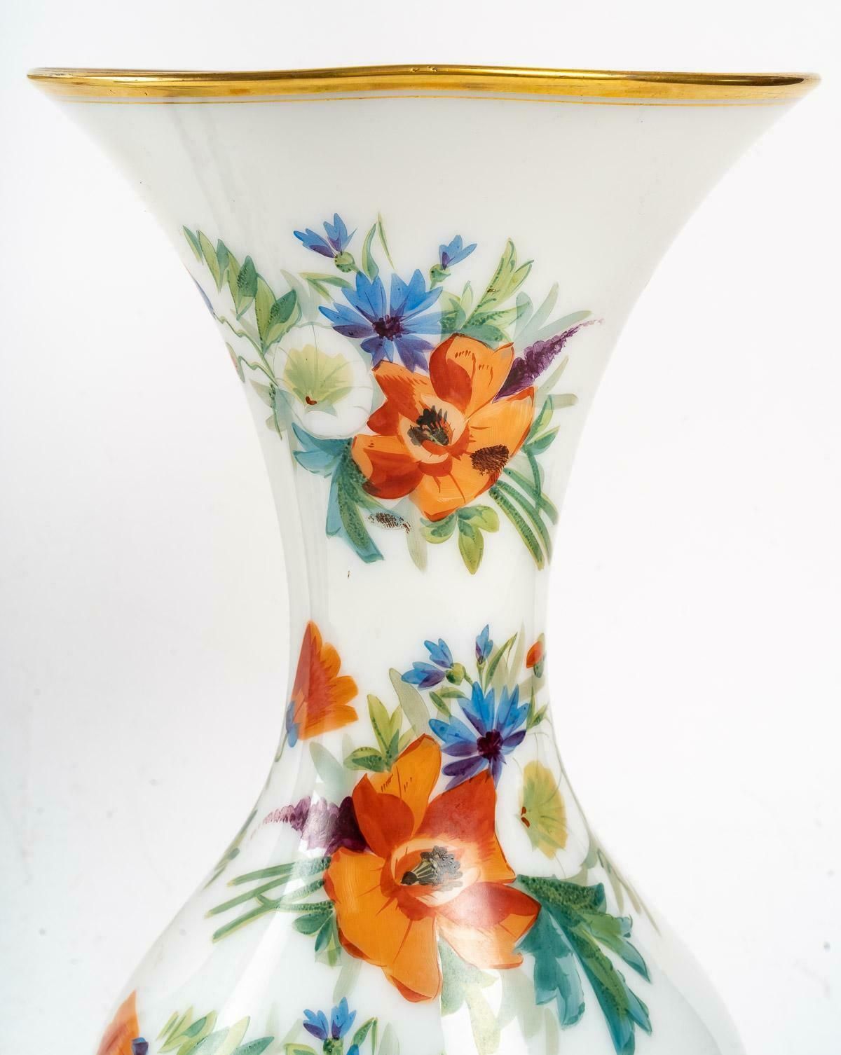 Pair Of Baccarat Opaline Vases 19th Century photo vinterior