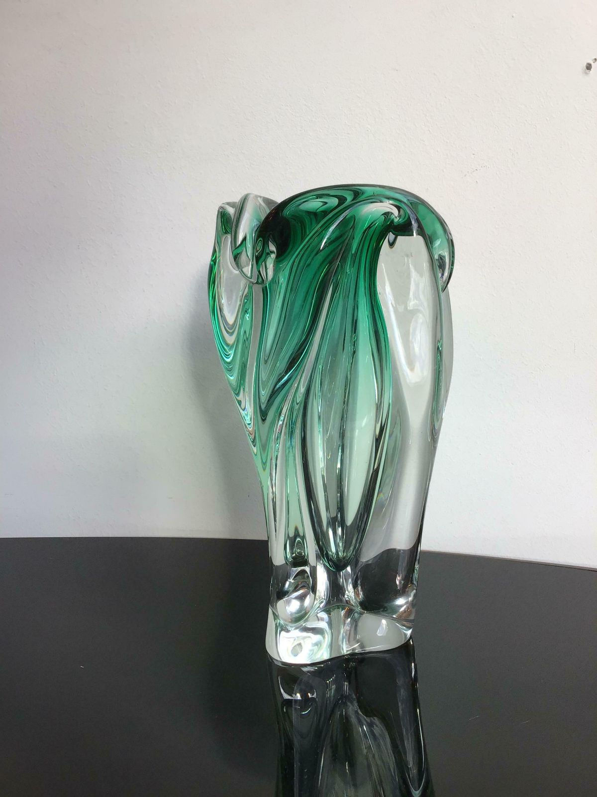 Seguso Vase Green Murano Glass 1950 Italy photo buy