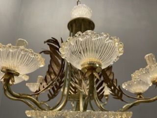 Venetian Murano Glass Tole Chandelier photo for sale