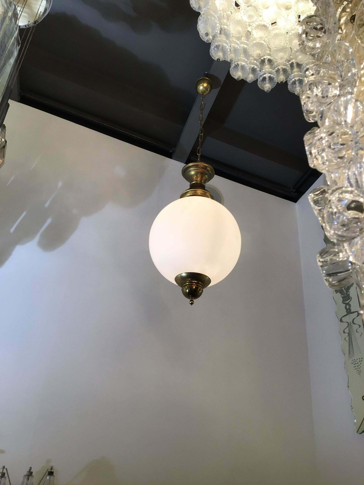 photo for sale Azucena Chandelier Luigi Caccia Dominioni Italian 1950 Brass Glass