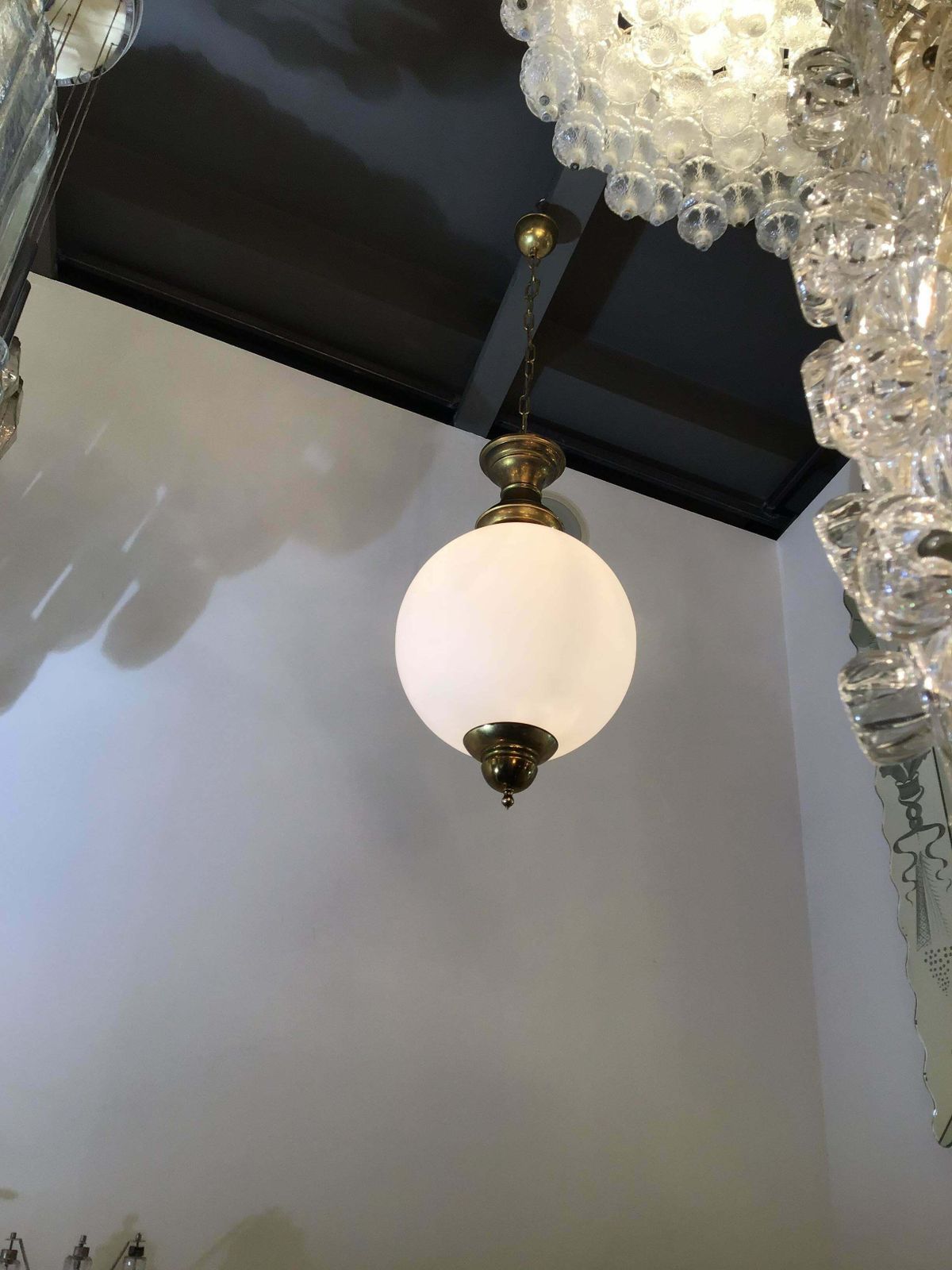 Lighting Azucena Chandelier Luigi Caccia Dominioni Italian 1950 Brass Glass photo