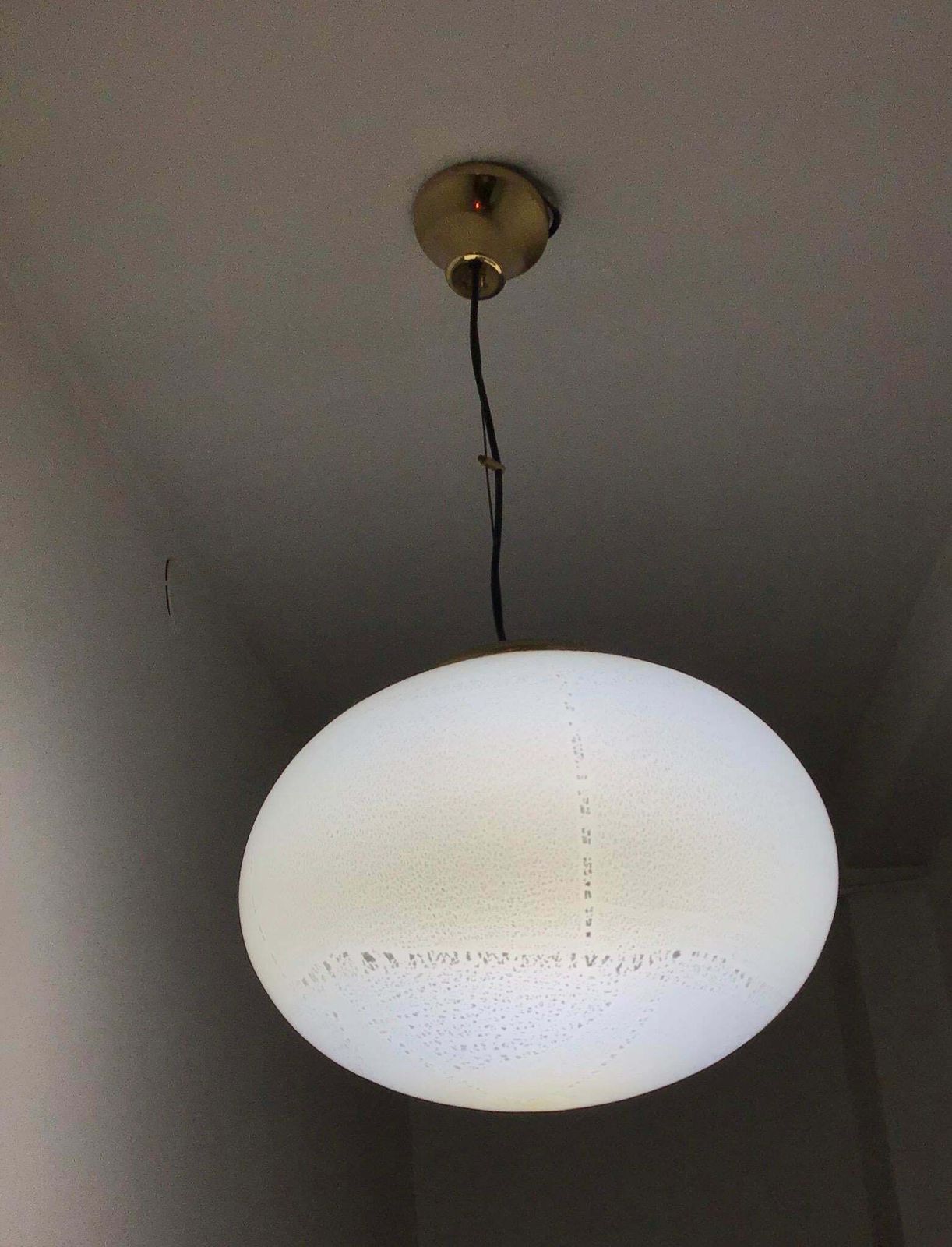 photo furniture Venini Chandelier 1960 Murano Glass Brass Italia