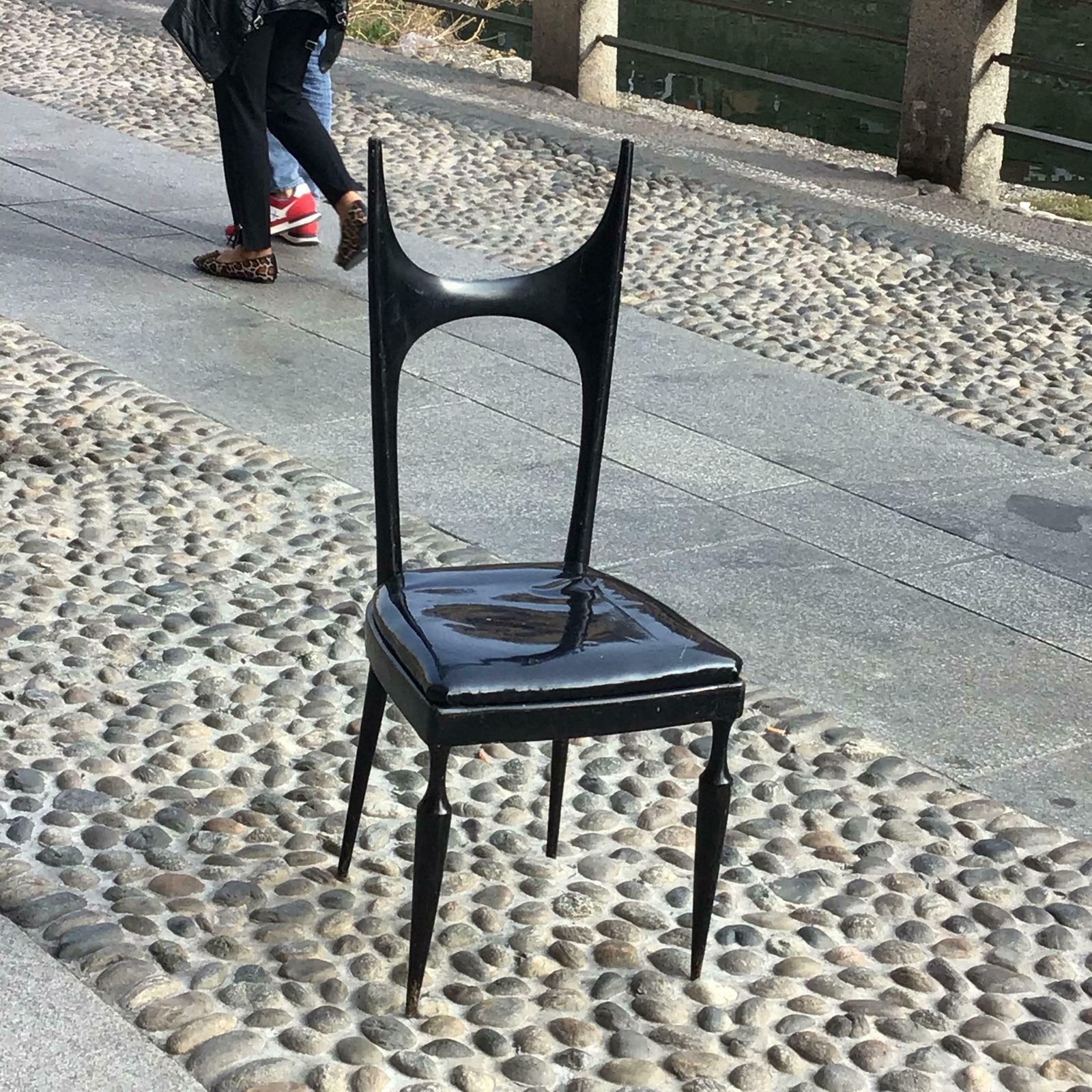 photo for sale Paolo Buffa Chair Wood Padded Seat 1940 Italy