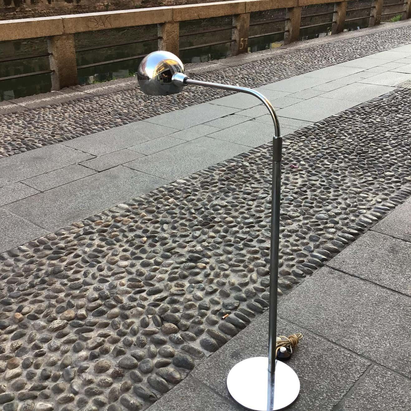 photo furniture Sergio Asti Candle Floor Lamp 1960 Metal Chrom Italy