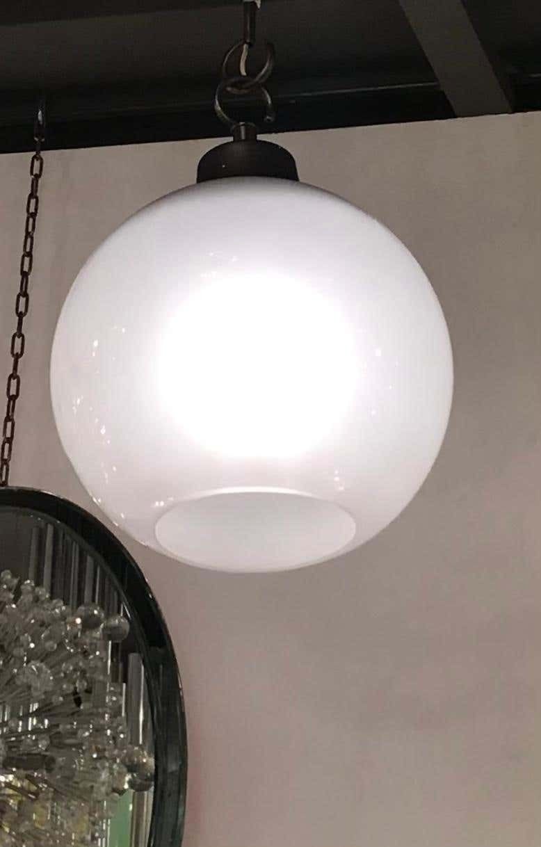 Luigi Caccia Dominioni “Ls10” Azucena Chandelier Glass Patinated Aluminium 1960 photo Lighting