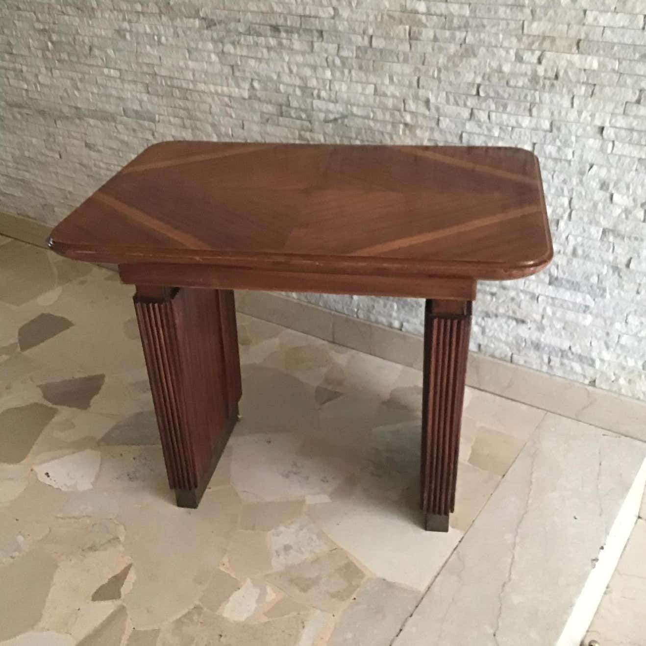 Osvaldo Borsani Coffee Table Brass Wood 1950 Italy photo buy