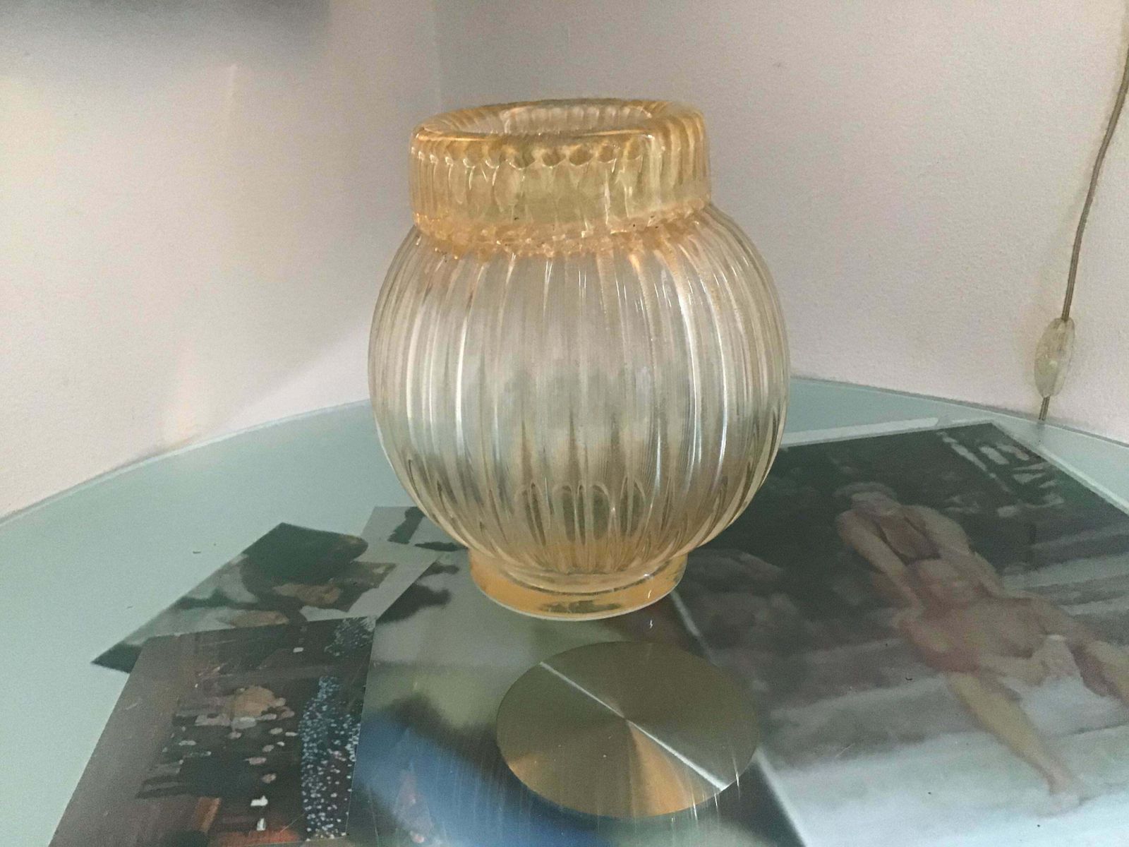 Seguso Vase Murano Glass With Gold Leaf 1955 Italy photo 2083.0