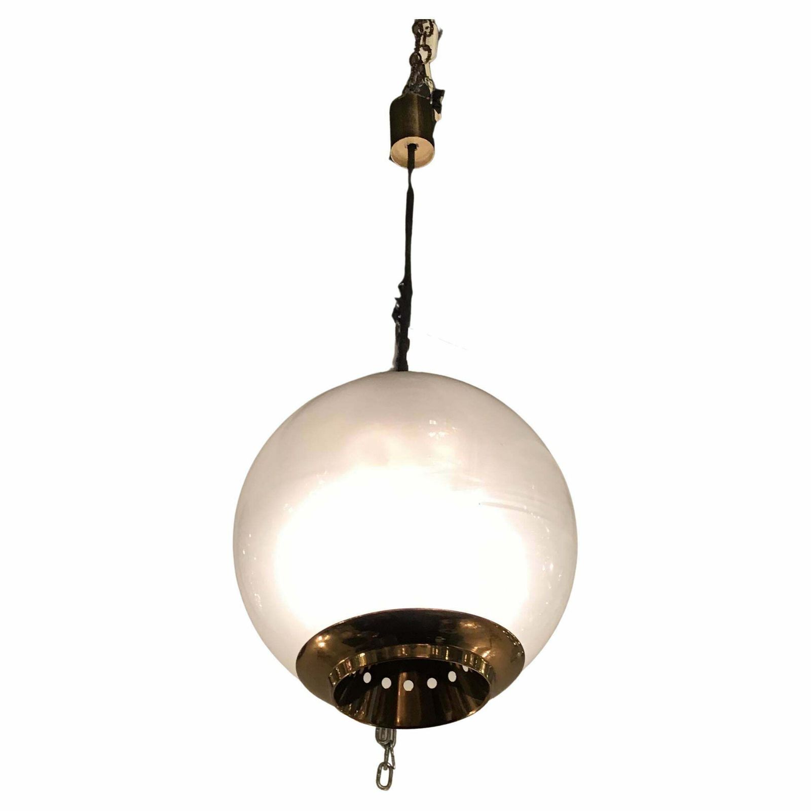 Azucena Luigi Caccia Dominioni Couple Chandelier Brass Glass 1950 Italy