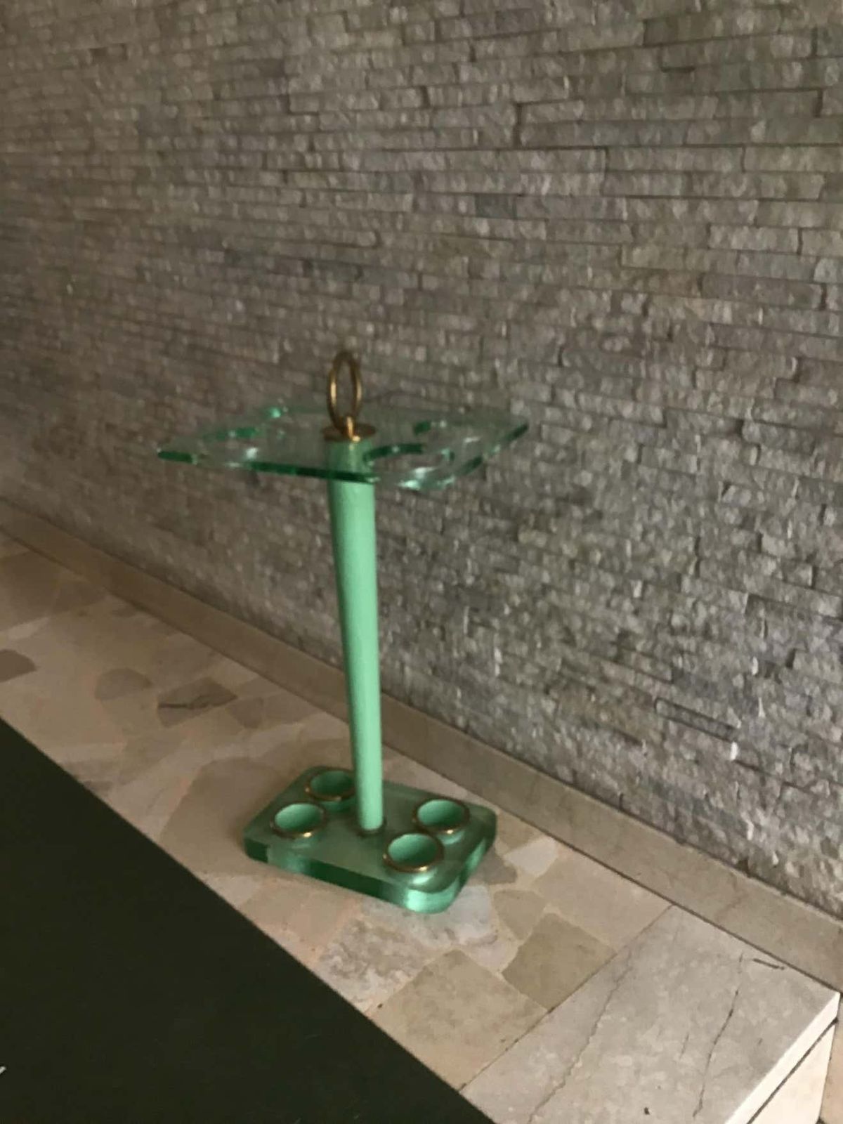 photo vinterior Fontana Arte Umbrella Holder Glass Brass, 1945, Italy