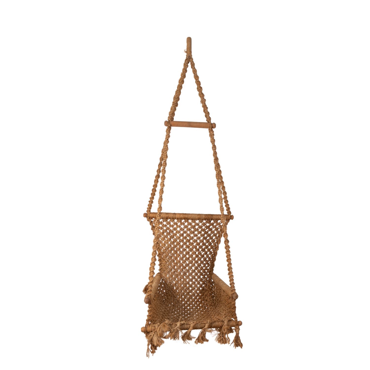 Hanging Chair In Rope And Wood, 1970s photo 1550.0