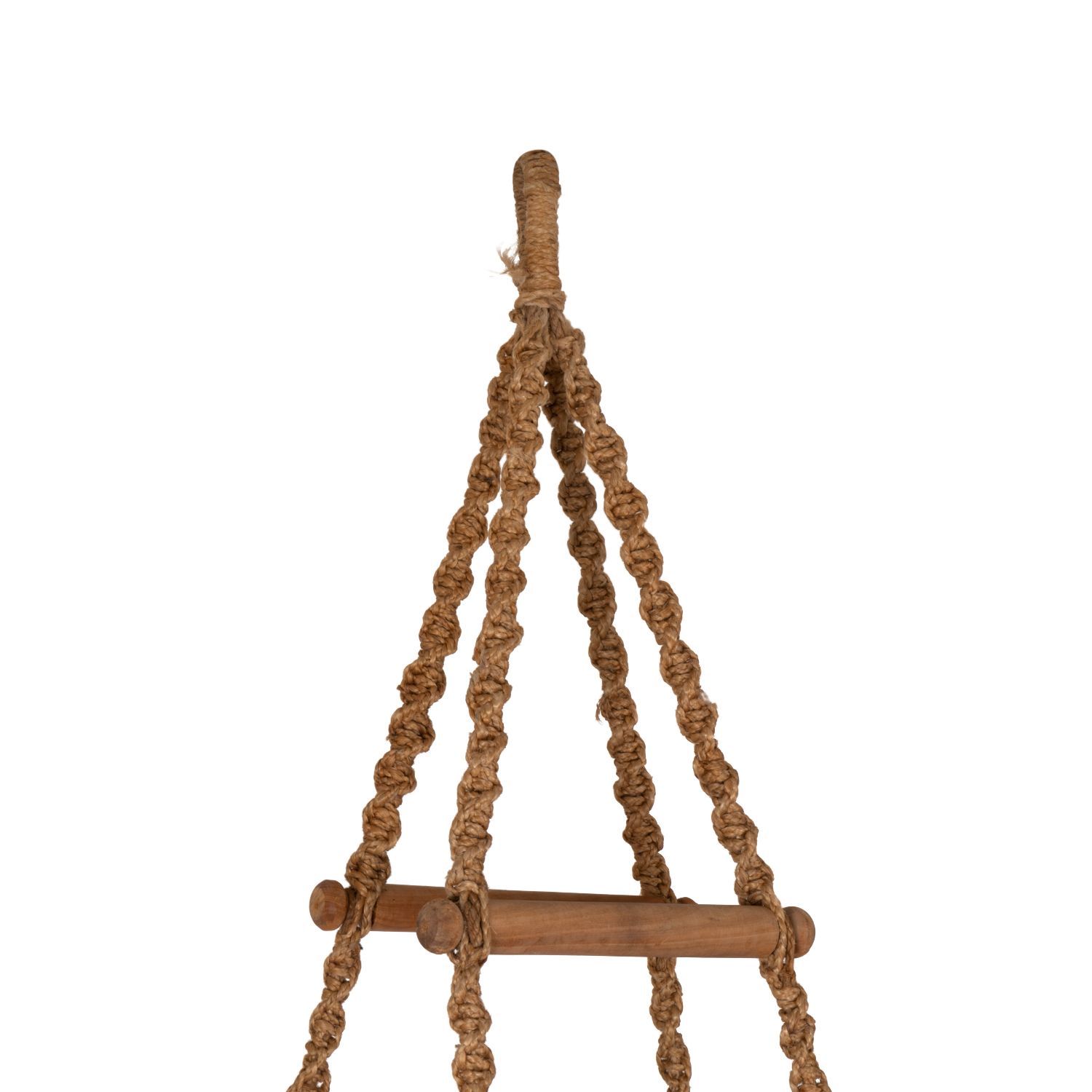 Hanging Chair In Rope And Wood, 1970s photo vintage