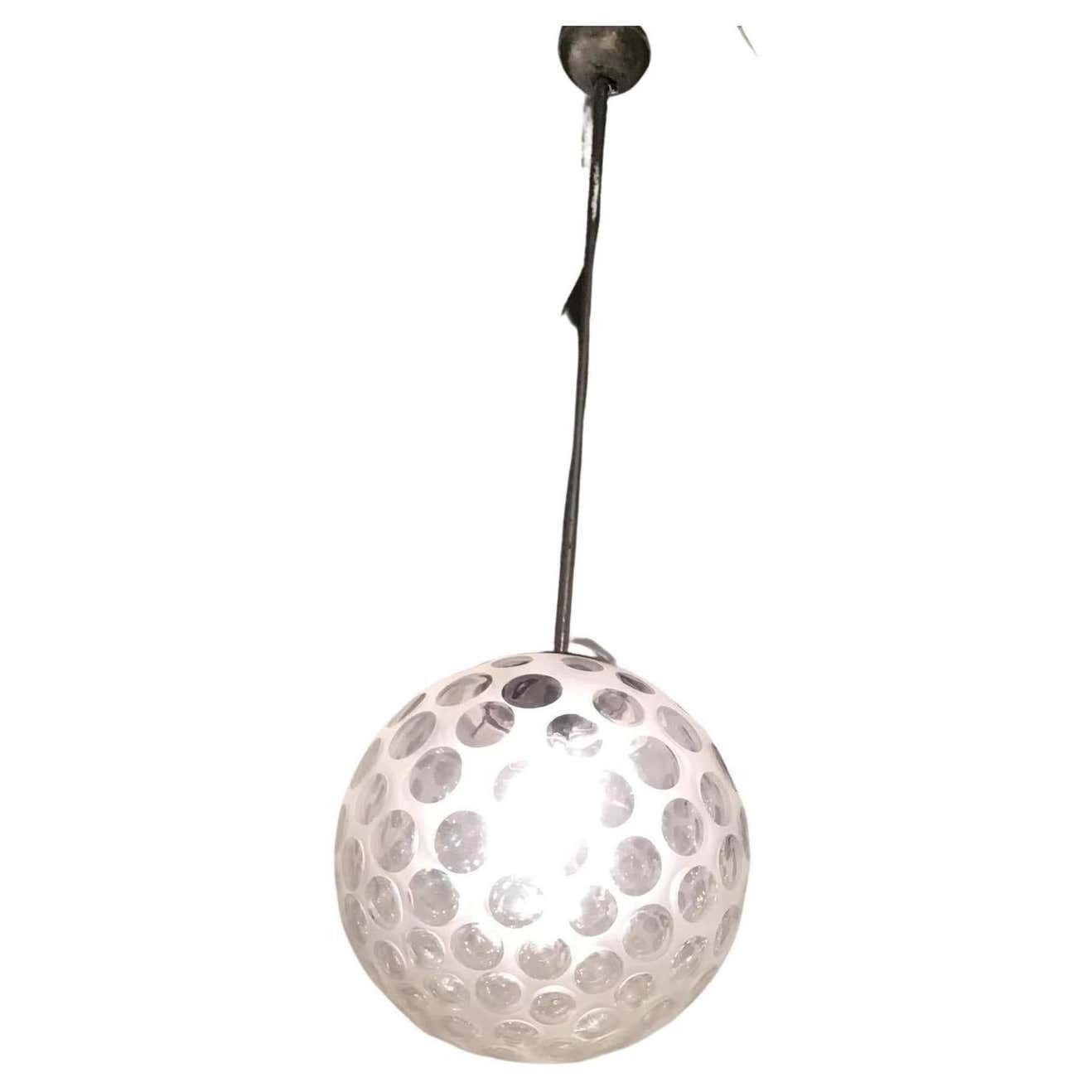 Venini Chandelier Metal Crome Murano 1950 Italy