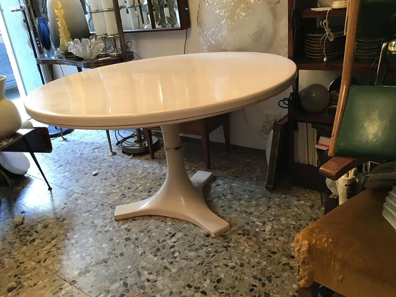 Ignazio Gardella And Anna Castelli Raund Table Metal Crome Plastic, 1966, Italy photo furniture