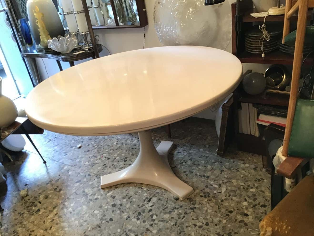 Ignazio Gardella And Anna Castelli Raund Table Metal Crome Plastic, 1966, Italy photo buy