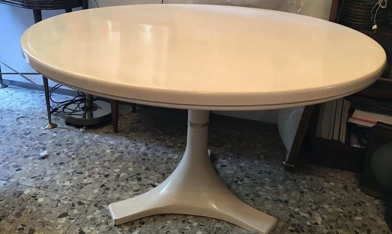 photo buy Ignazio Gardella And Anna Castelli Raund Table Metal Crome Plastic, 1966, Italy