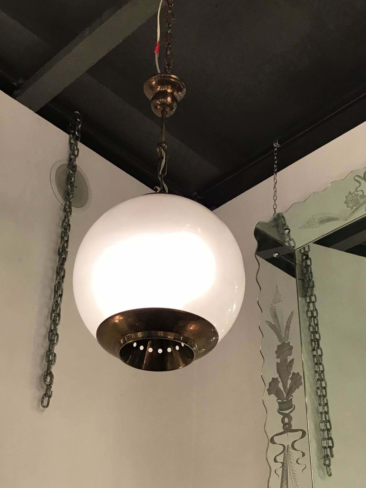 Luigi Caccia Dominioni Azucena Chandelier Brass Glass 1952 Italy photo buy