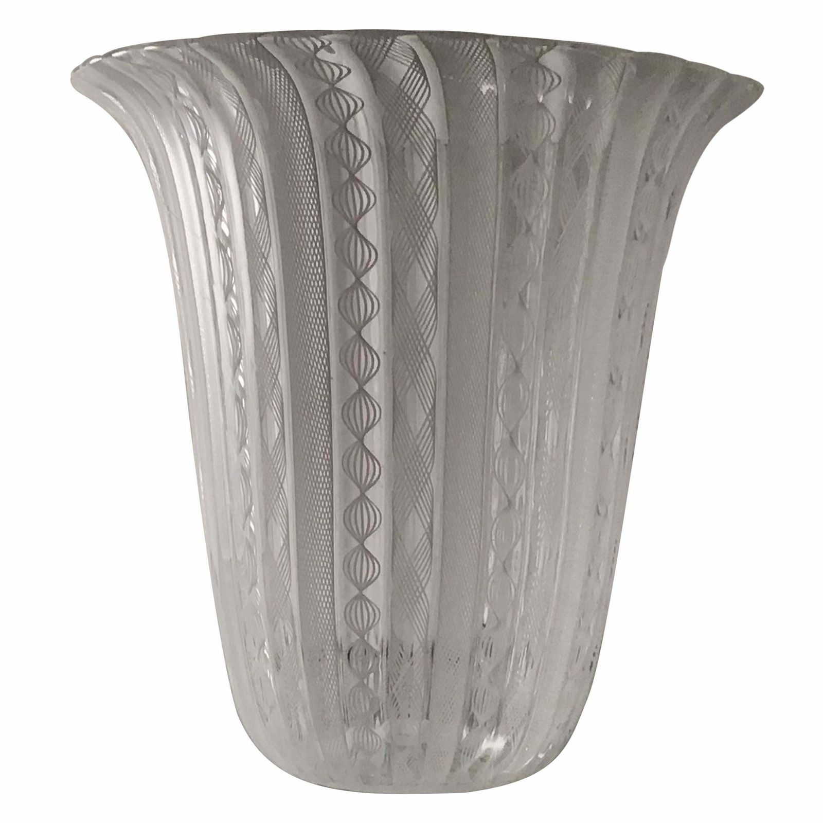 Venini Vase Zanfirico Murano Glass 1950 Italy