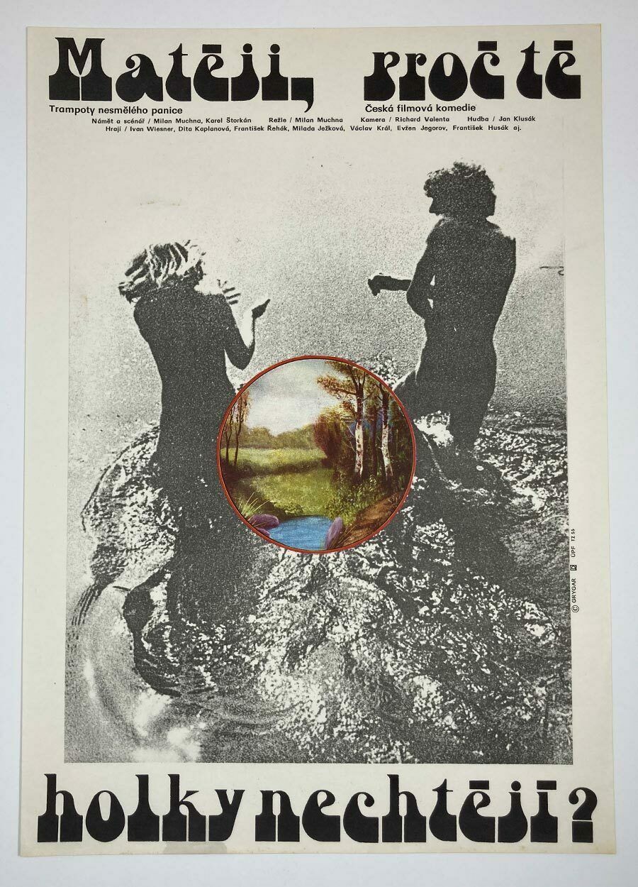 Original Film Poster, Matt, Why Do Girls Not Want You?, Milan Grygar, 1981, Genuine Czech Vintage Print