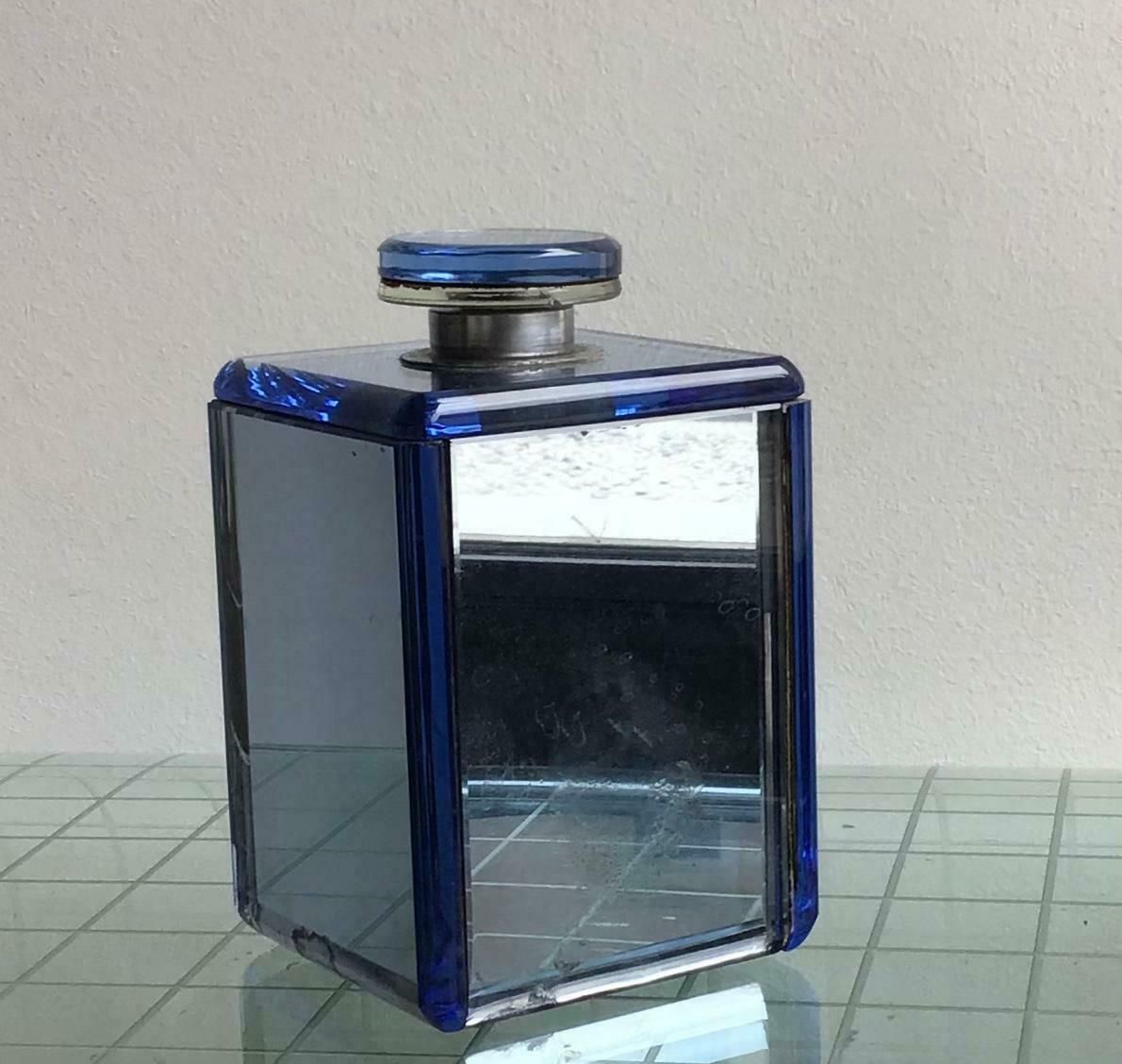 photo furniture Fontana Arte Bottle Blu Glass Wood 1940 Italy