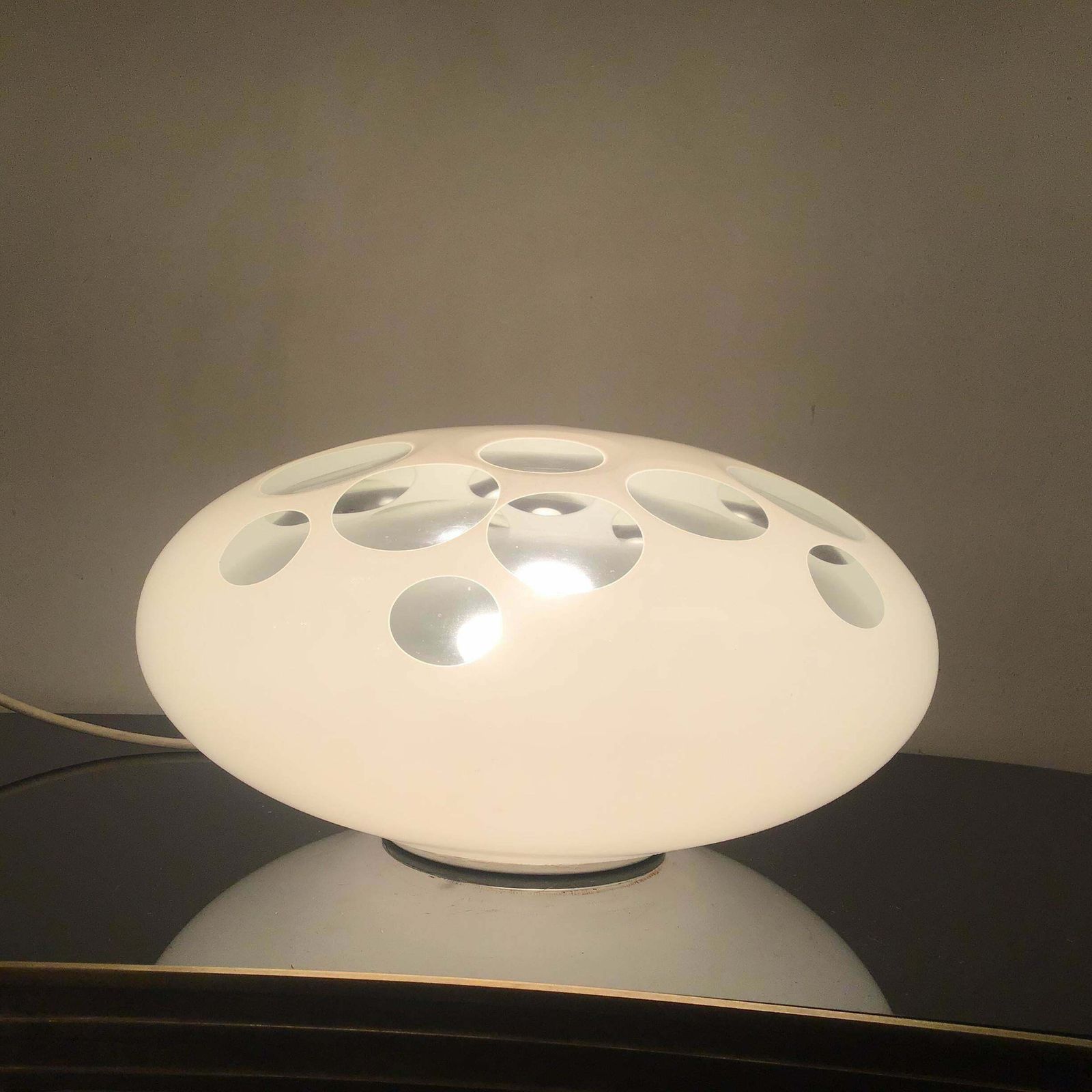 photo vinterior Carlo Nason Table Lamp Murano Glass Metal 1968 Italy