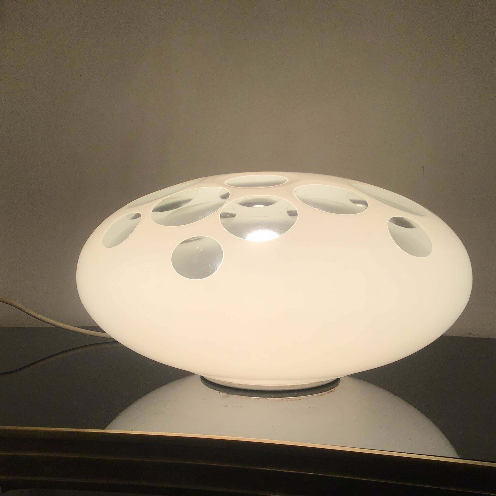 photo vintage Carlo Nason Table Lamp Murano Glass Metal 1968 Italy