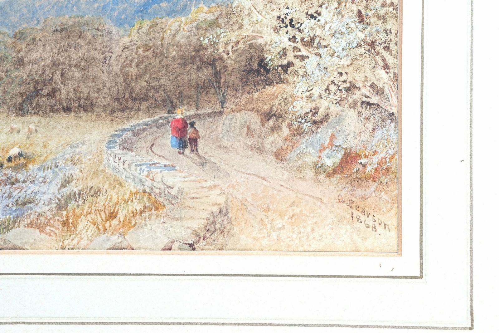 Lake View Of Snowdonia Watercolour By Cornelius Pearson 1868 photo for sale