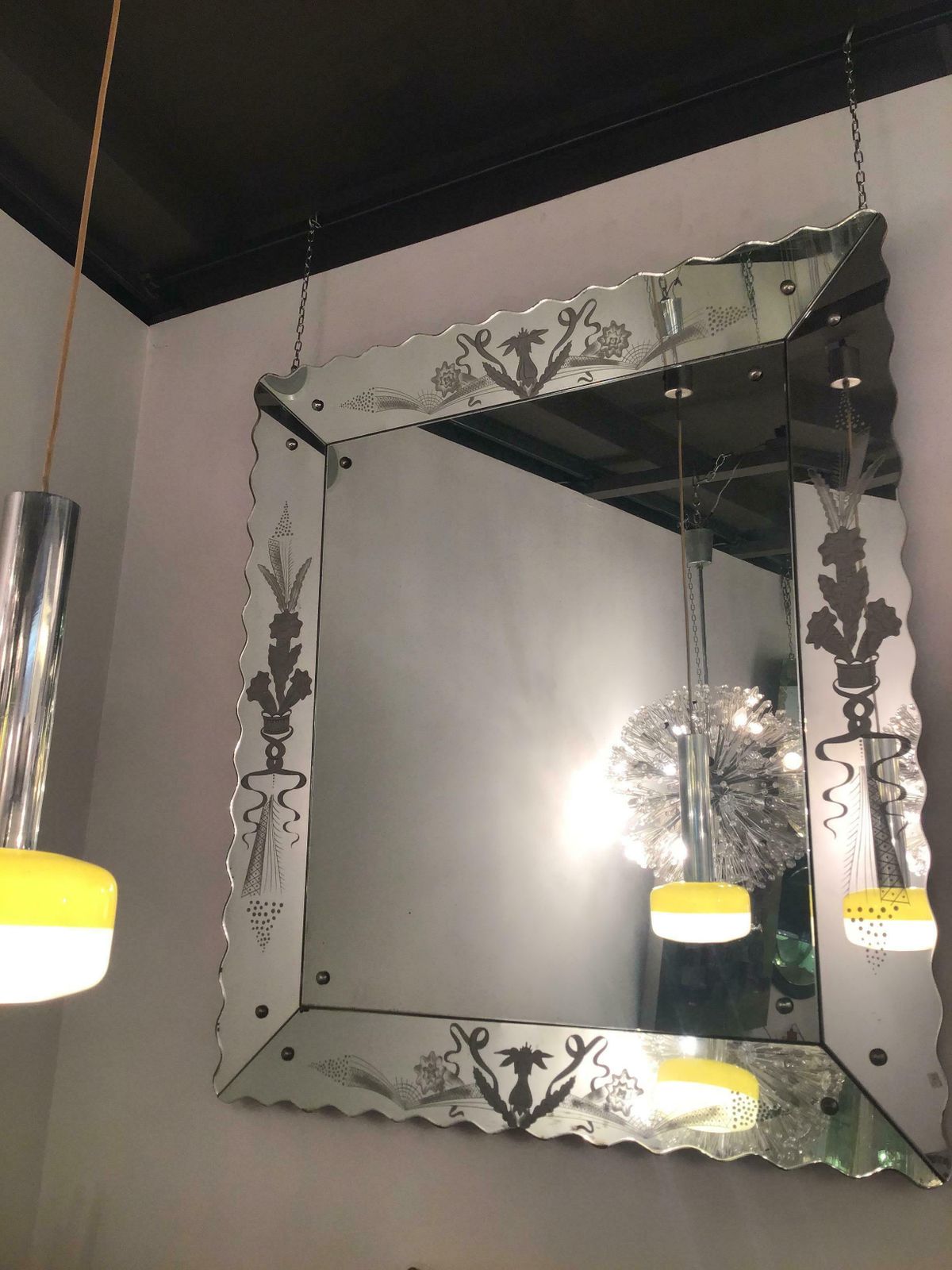 photo furniture Stilnovo Chandelier Plexiglas Metal Crome 1955 Italy