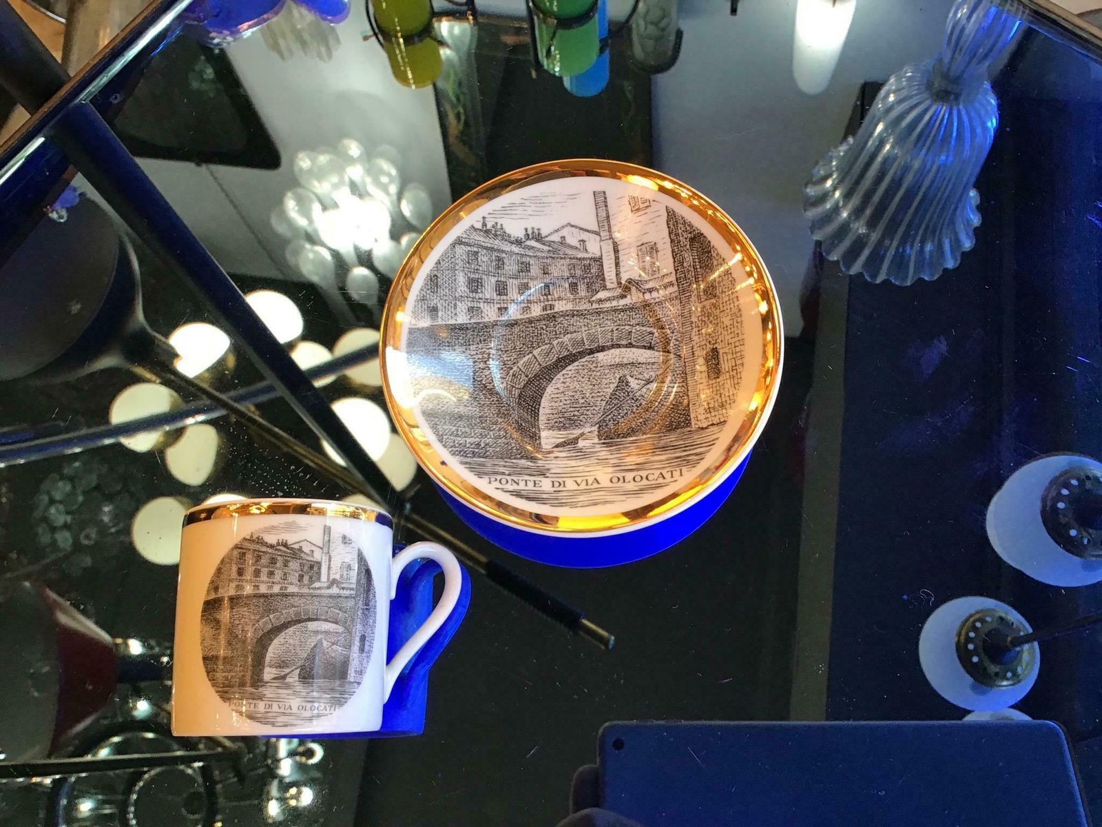 Fornasetti Porcelain Coffee Cup 1950 Ponte Di Via Olona Milano photo 362.0