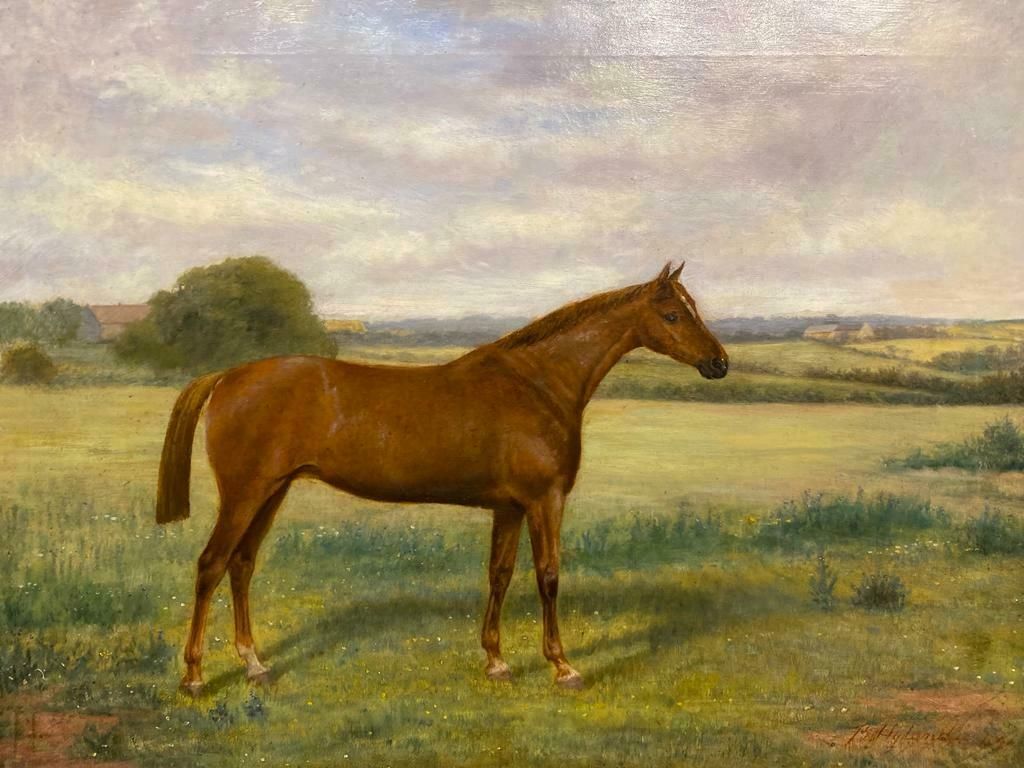 Oil Painting   19th Century Portrait Of A Chestnut Horse Benedict Angell Hyland photo 1375.0