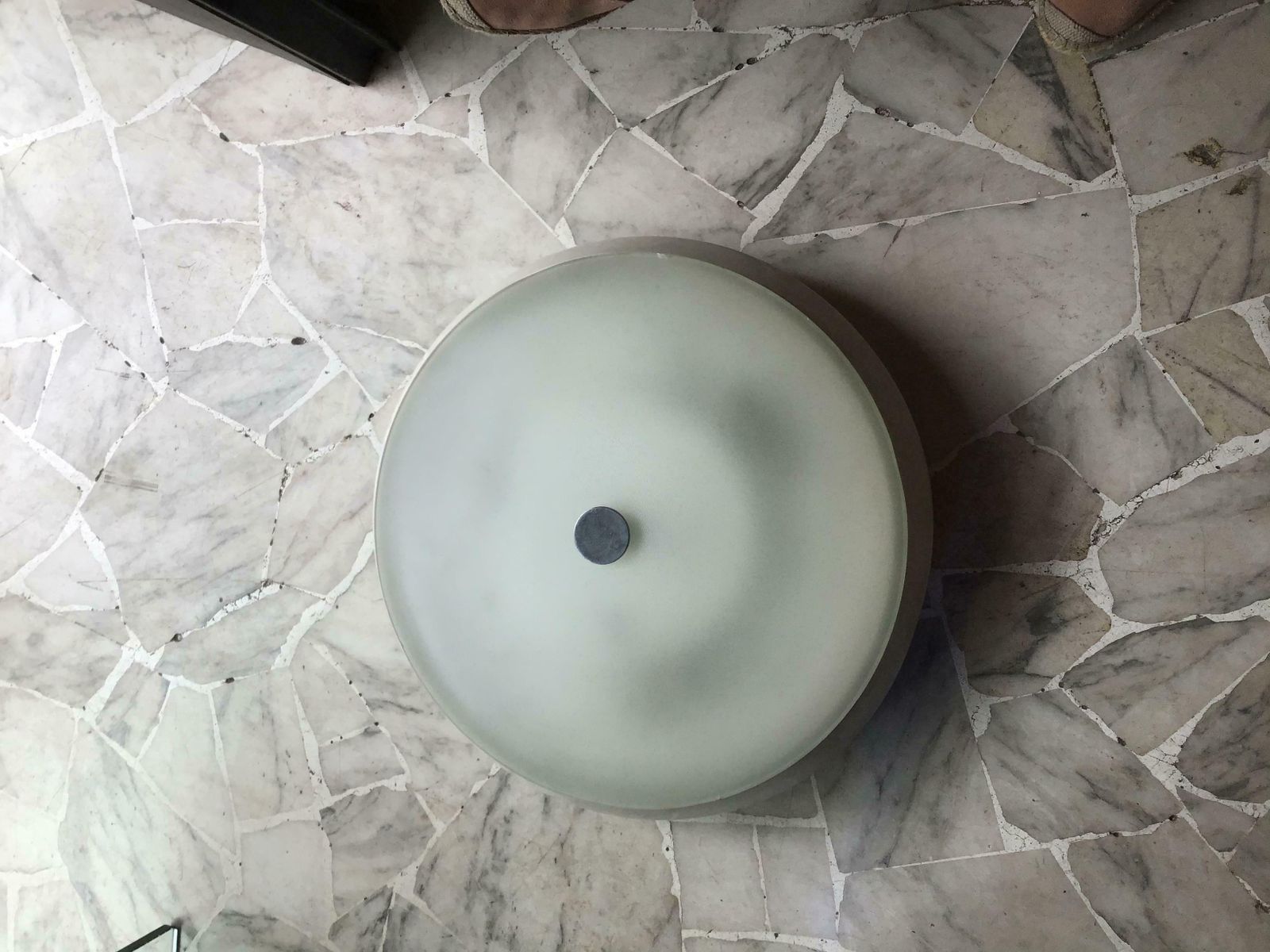 Fontana Arte Ceiling Light Metal Crome Glass, 1960, Italy photo vintage