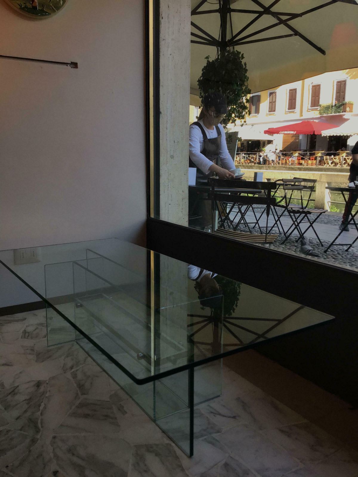 Furniture Fontana Arte Coffee Table Glass Metal Crome, 1970, Italy photo
