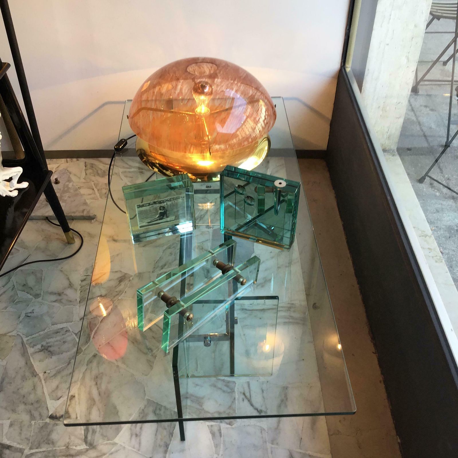 4438.0 Fontana Arte Coffee Table Glass Metal Crome, 1970, Italy photo