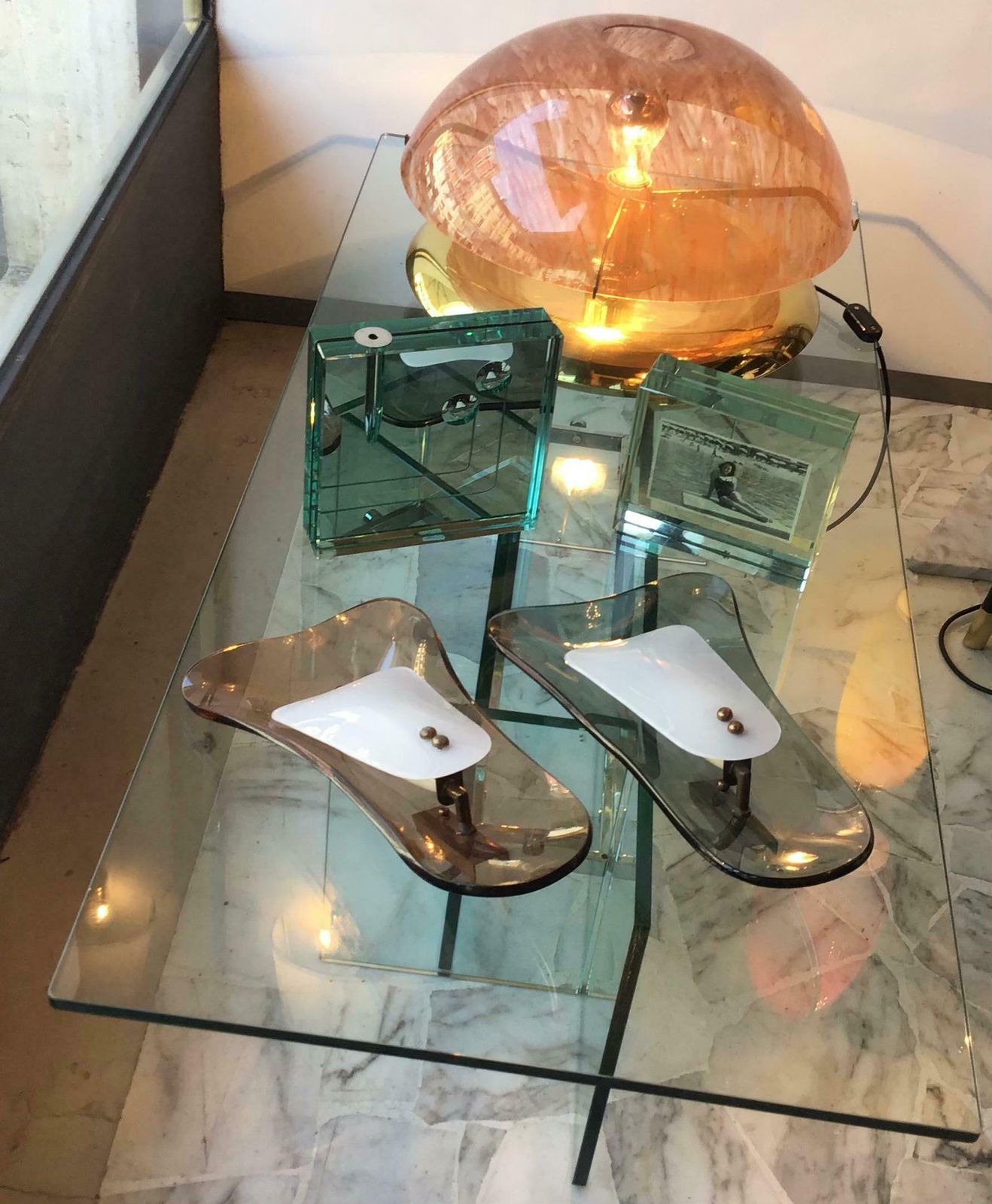 photo vinterior Fontana Arte Coffee Table Glass Metal Crome, 1970, Italy