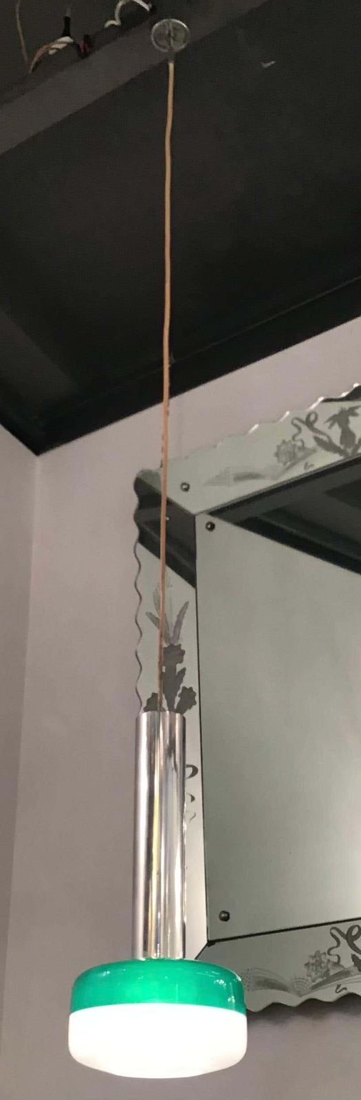 Stilnovo Chandelier Plexiglas Metal Crome 1955 Italy photo for sale