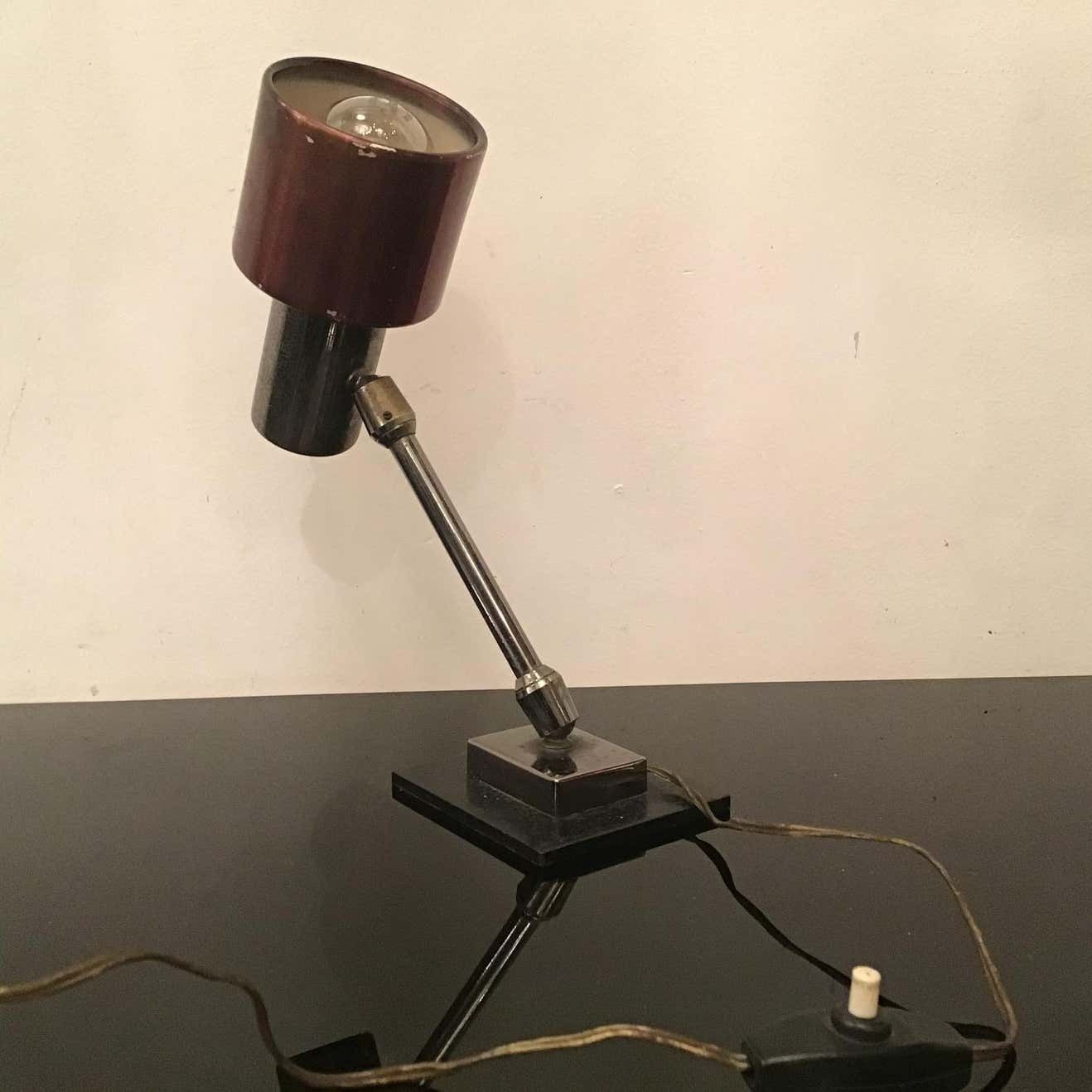 Stilnovo Table Lamp Adjustable Metal Crome Metal 1950 Italy photo 1359.0