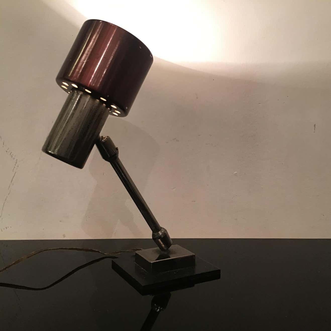 photo for sale Stilnovo Table Lamp Adjustable Metal Crome Metal 1950 Italy