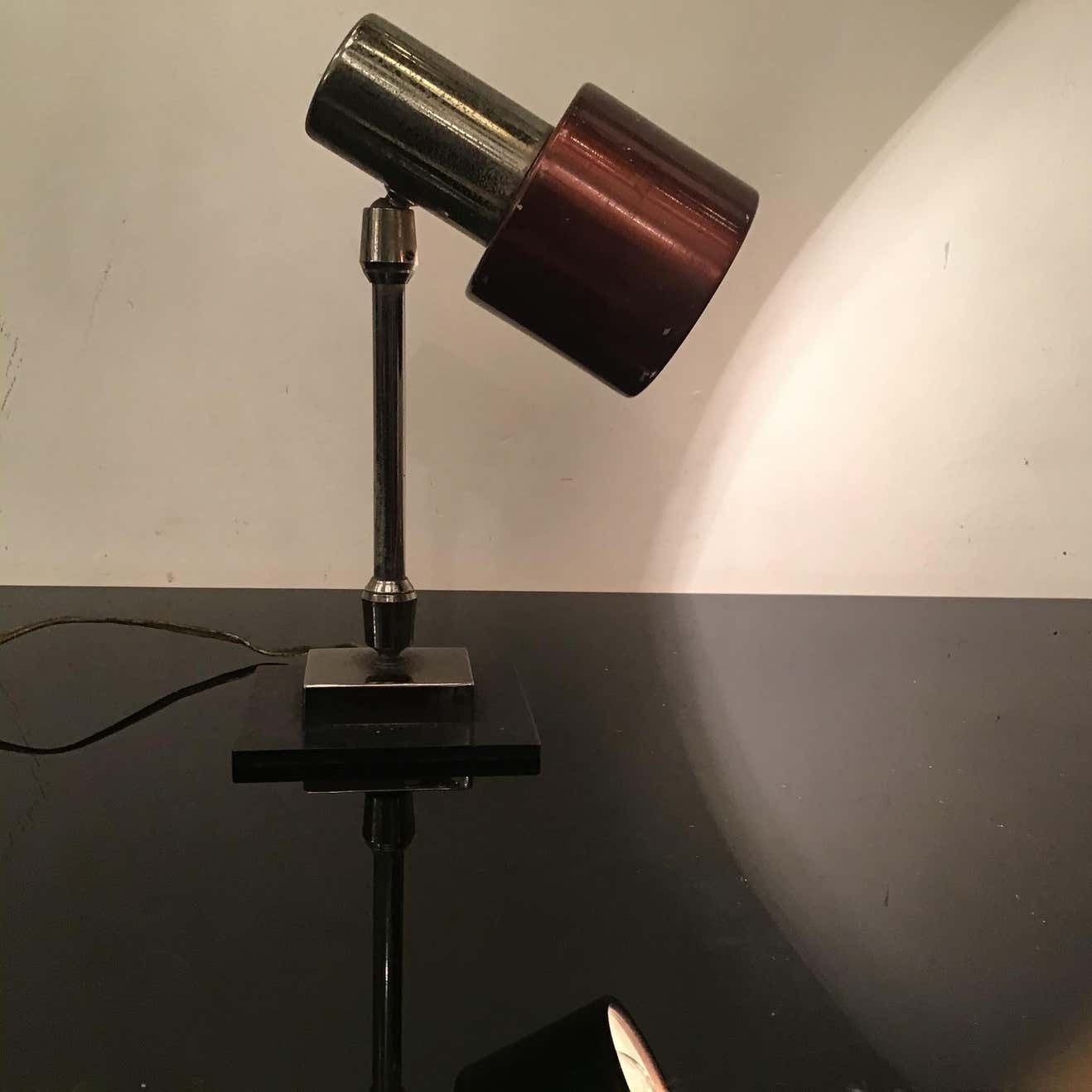 1359.0 Stilnovo Table Lamp Adjustable Metal Crome Metal 1950 Italy photo