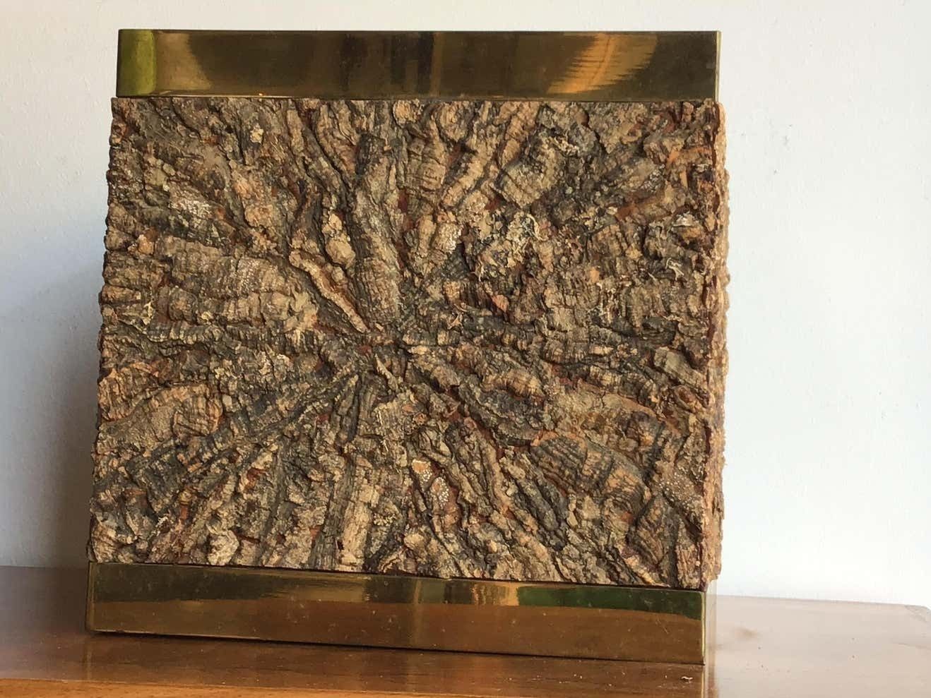 Gabriella Crespi Brass Cork Vase Holder 1960 Italy photo vintage