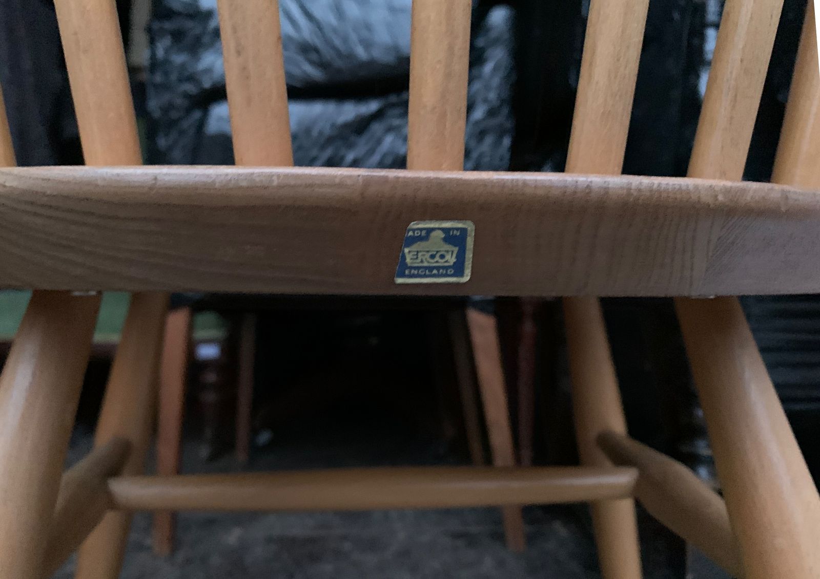 Ercol Windsor Bow Top Chair Model 449a Elm & Beech Blonde Wood Dining Chair Circa 1960's Made In England Two Chairs In Stock   Price Per Chair Ol photo vintage