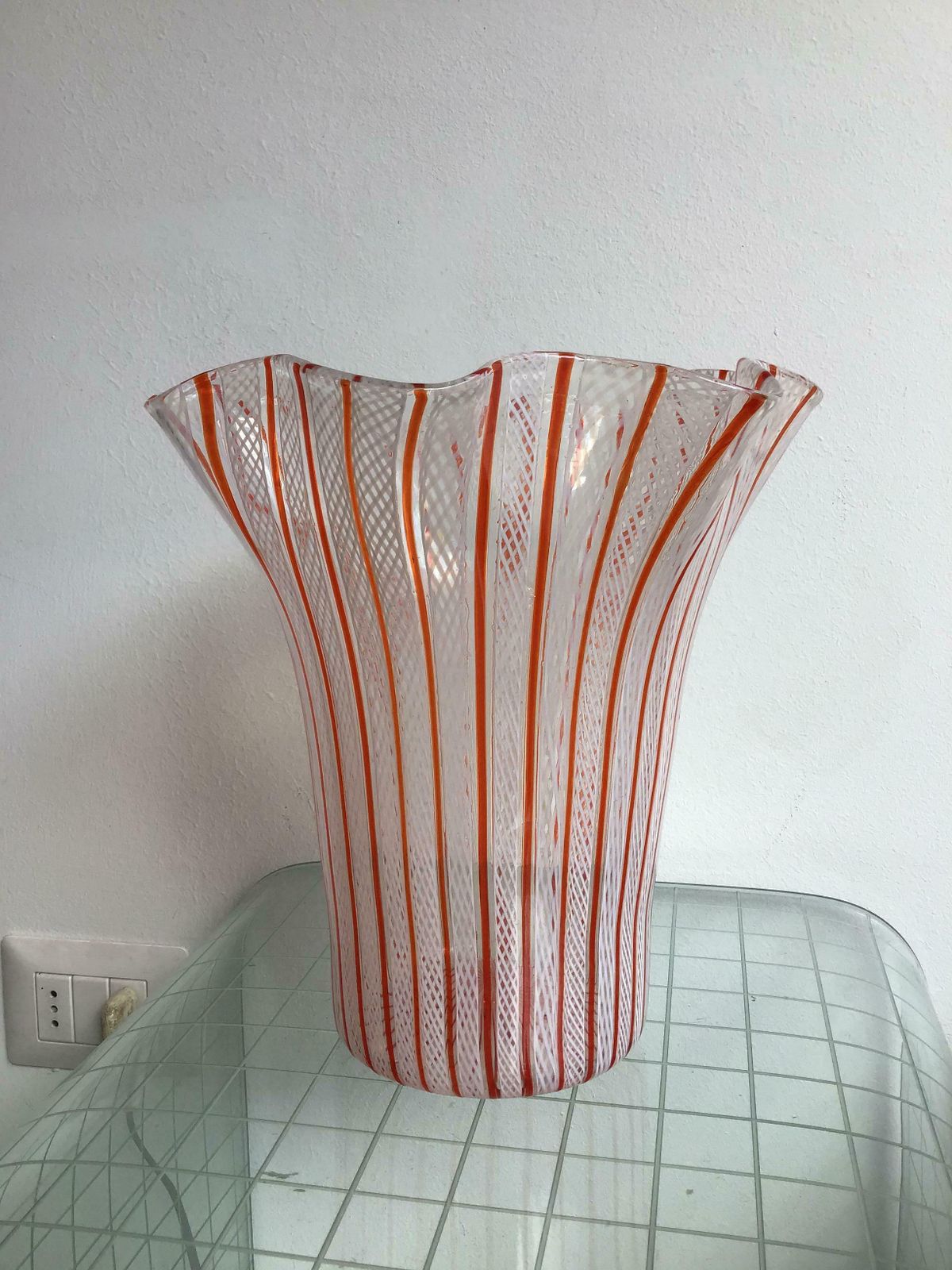Venini Vase Filigrana Murano Glass, 1930, Italy photo for sale
